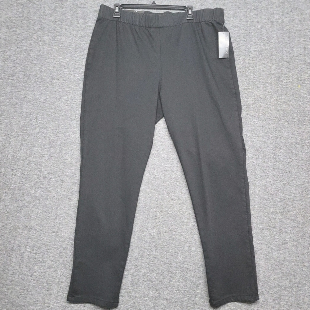 Kim Rogers Womens Black Pull On Denim Size 18,  Inseam 30" NWT Elastic Waistband